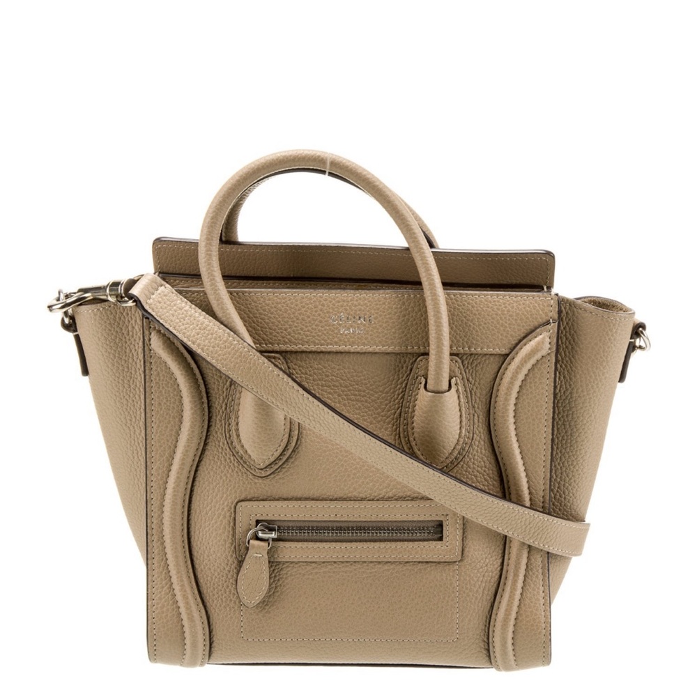 Celine Beige Leather Satchel